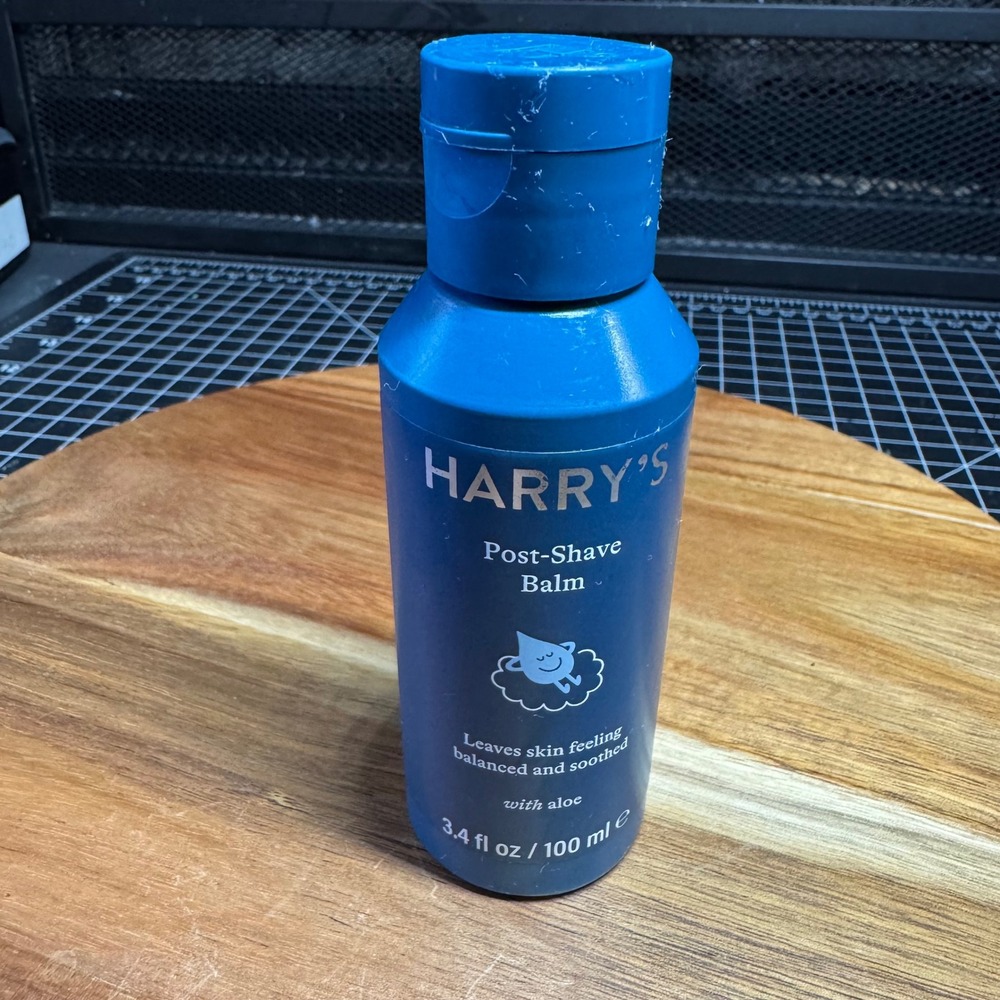 New Harry's Post-Shave Balm with Aloe 3.4 fl oz 100 ml Mens Grooming Blue Bottle